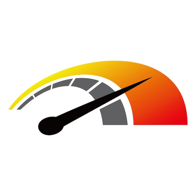 Color speedometer icon colorful Speed meter Heating temperature scale vector illustration