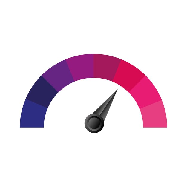 Color speedometer Time icon set Vector illustration