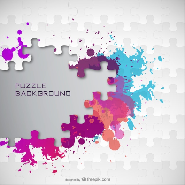 Color splatter jigsaw background 