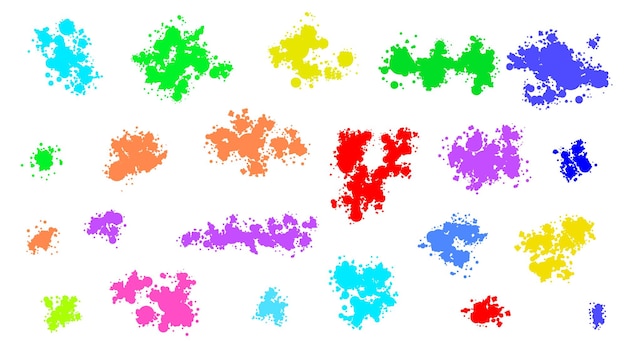 벡터 색상 스프레이 다른 세트 페인트 얼룩 요소 벡터 개체 브러시