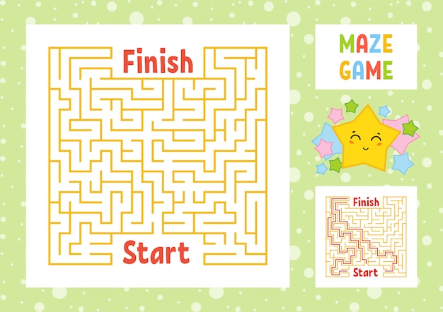 Color square maze. find the right path from start to finish.