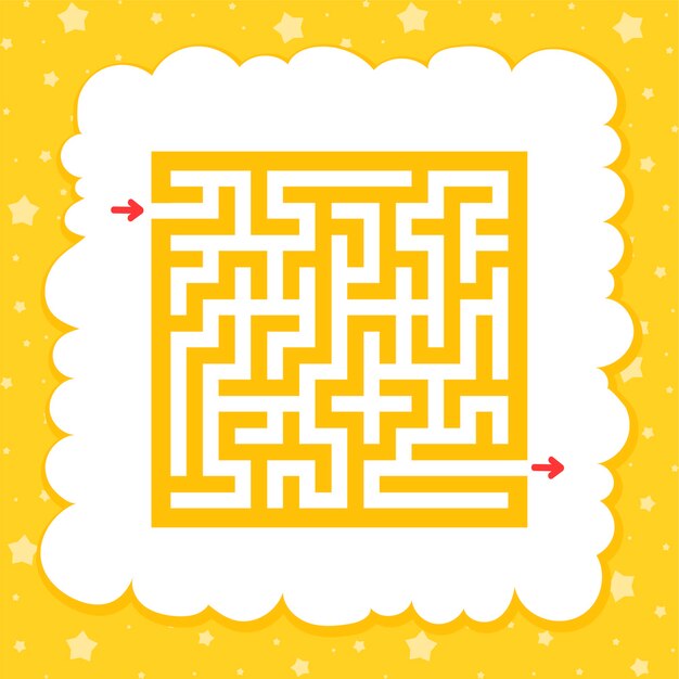 Color square maze worksheet for kids