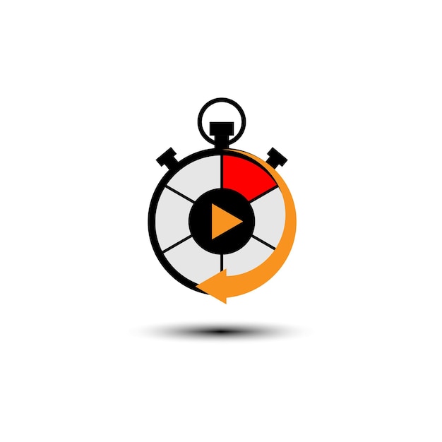 Color stopwatch. time clock. deadline concept. vector illustration.