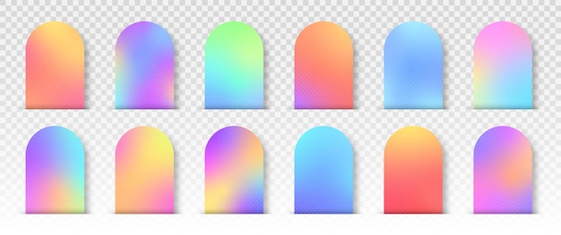 Vector color swatch gradients colorful soft circles buttons