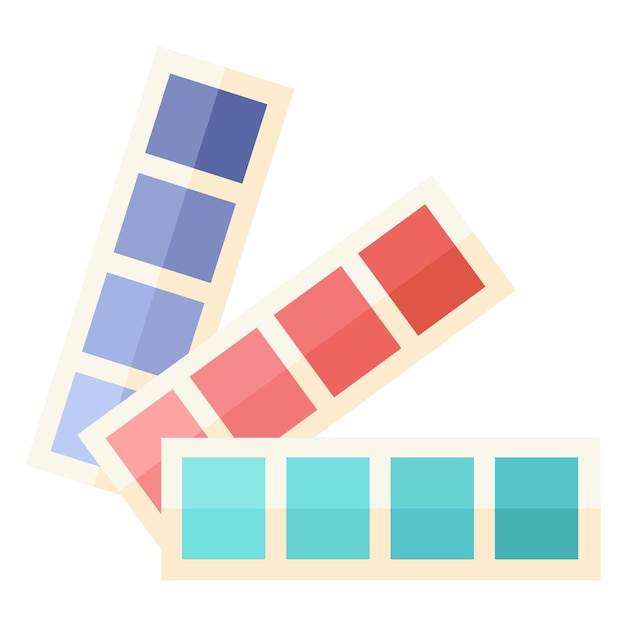 Vector color swatches icon in flat color style