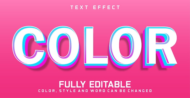 Vector color text editable style effect with 3d concept