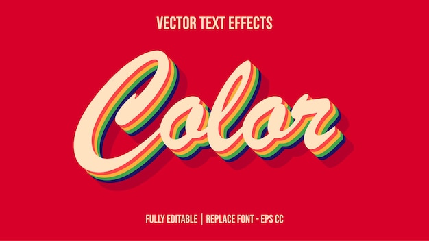 Color text effects with multicolor combination