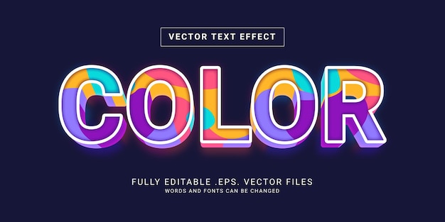 Vector color text style effect vector