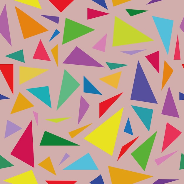 Бесшовный узор из цветных треугольников. Геометрический узор