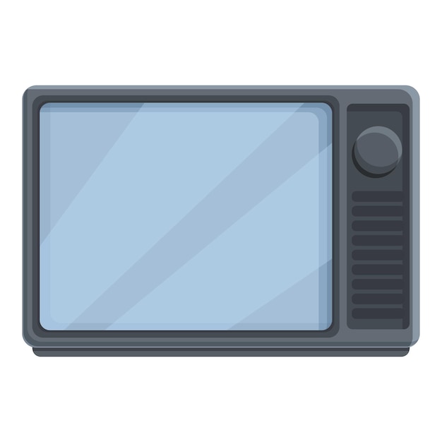 Color tv set icon cartoon vector music player stereo device