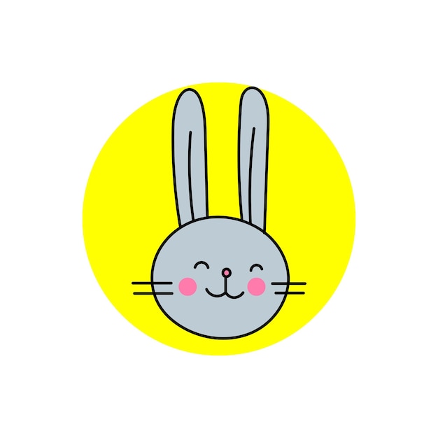 Vector color vector doodle illustration of easter bunny