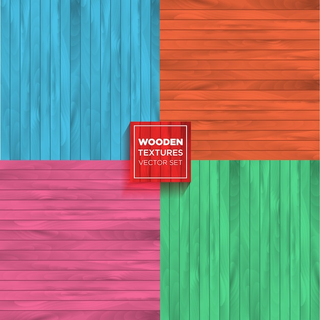 Color vector set of realistic wooden textures.