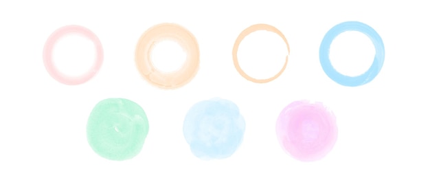 Color watercolor circle set for design