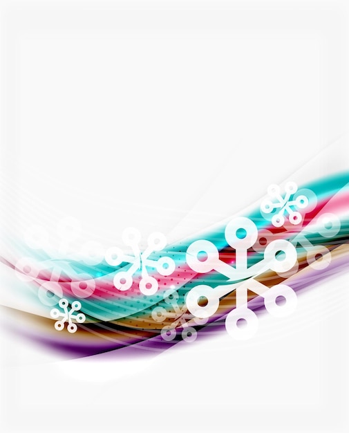 Color wave line with snowflakes winter vector business template