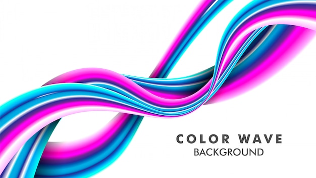 Vector color wave on white