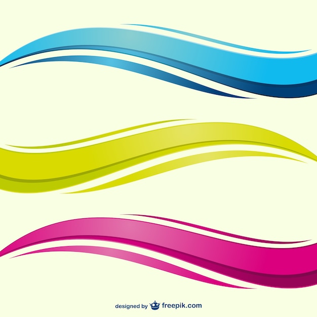 Vector color waves with brush style