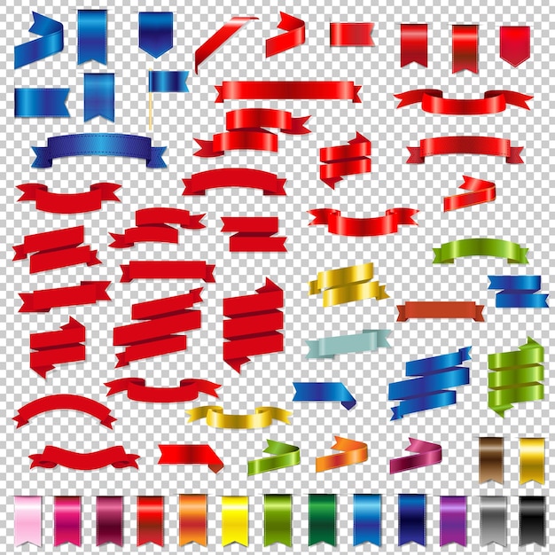 Vector color web ribbons big set illustration