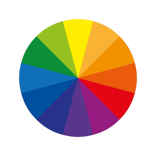 Vector color wheel or color circle with twelve colors which shows primary colors