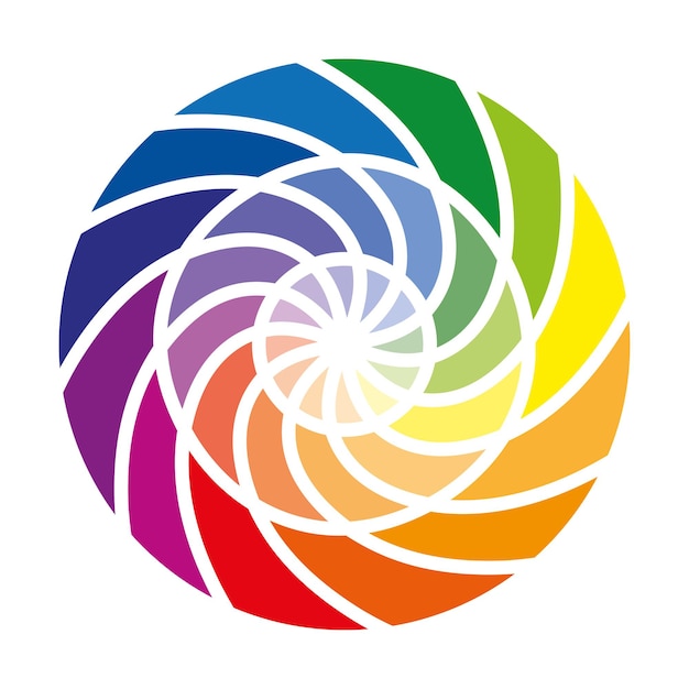 Color wheel or color circle with twelve colors