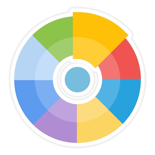 Vector color wheel line illustration