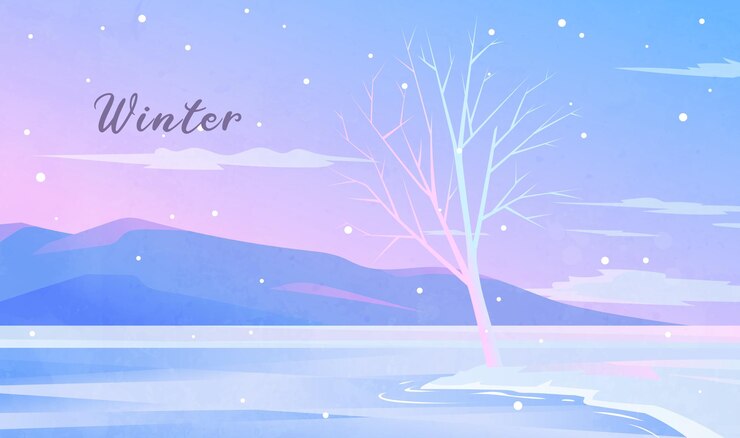 Vector color winter background illustration blue purple colorful winter