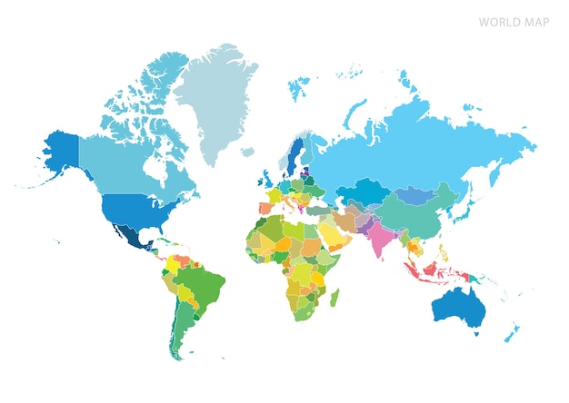 色の世界地図。