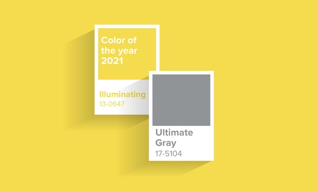 Colore dell'anno 2021. design grafico grigio e giallo 2021