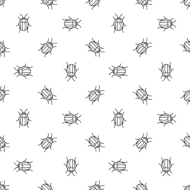 Colorado bugs seamless pattern - vector background