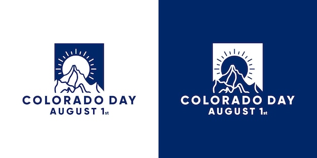 Design del picco del logo del colorado per commemorare il giorno del colorado il 1° agosto