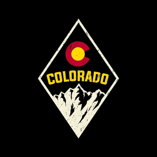 Colorado Retro Mountain Outdoor Adventure Vintage Style Vector Illustration For Tshirt Logo Etc