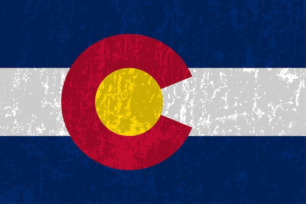 Colorado staat grunge vlag Vector illustratie