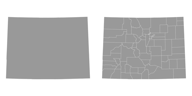 Vector colorado state gray maps vector illustration