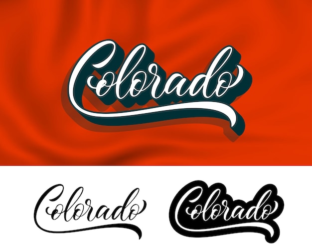 Colorado state hand lettering design for printing on clothes Vector lettering isolated on white background