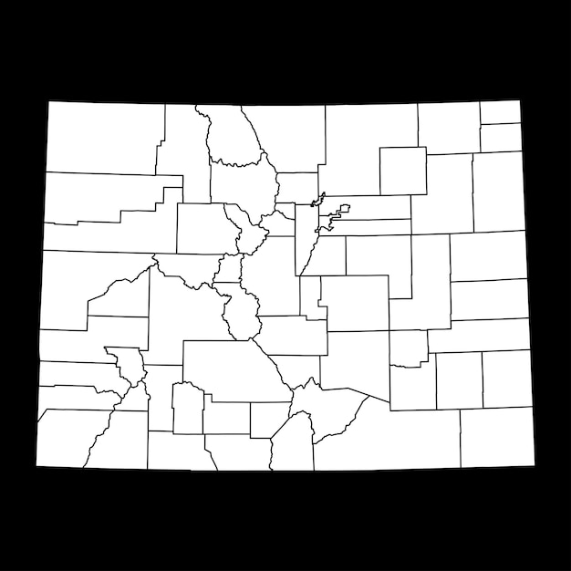 Vettore mappa dello stato del colorado con l'illustrazione vettoriale delle contee