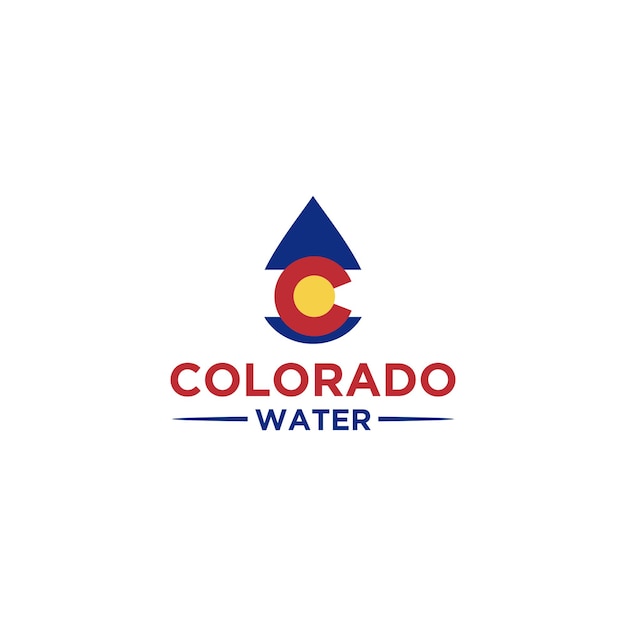 Disegno del segno del logo dell'acqua del colorado