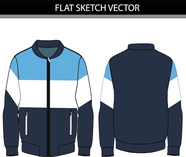 Colorblock bomber jacket vector file