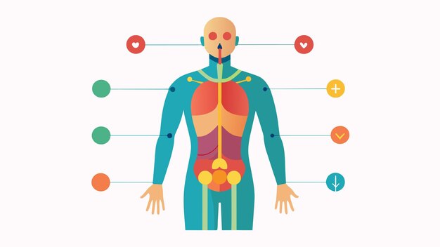 Vector a colorcoded diagram highlighting the different areas of the body that can benefit from infrared