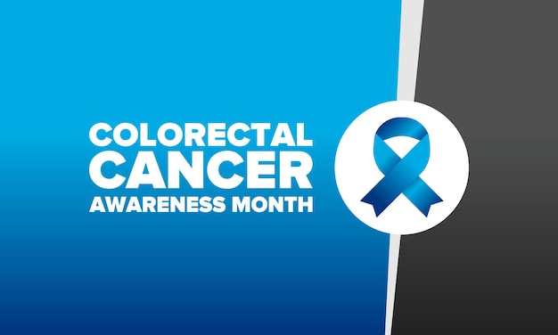 Colorectal cancer awareness month control and protection medical health care poster vector art