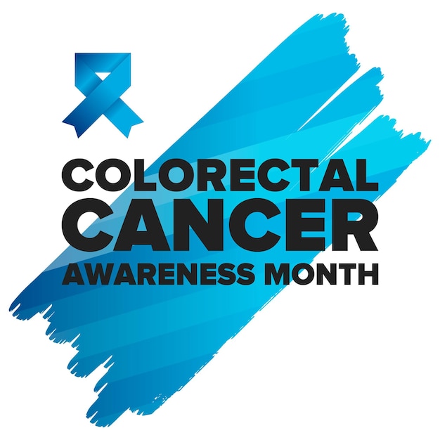 Colorectal Cancer Awareness Month Control and protection Medical health care poster Vector art