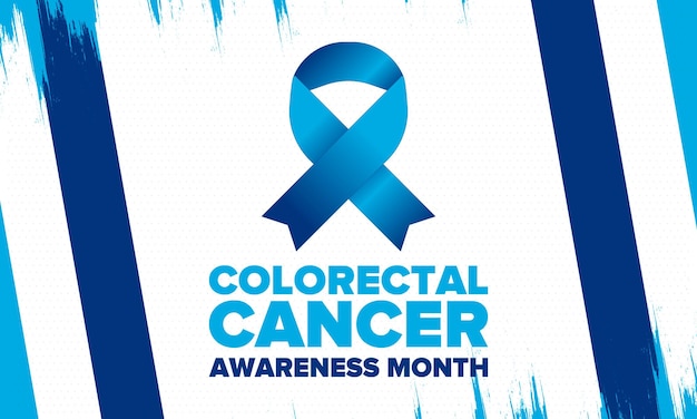 Vector colorectal cancer awareness month control and protection medical health care poster vector art