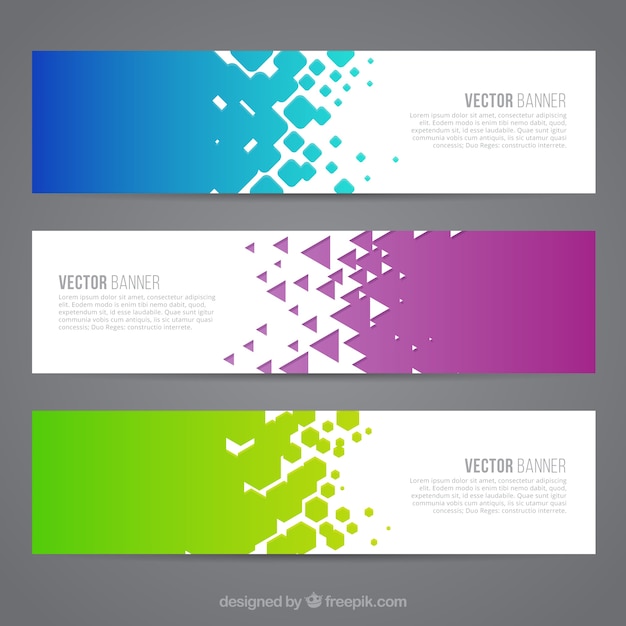 Colored abstract banners