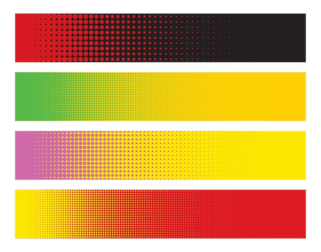 Vector colored abstract halftone backgrounds set