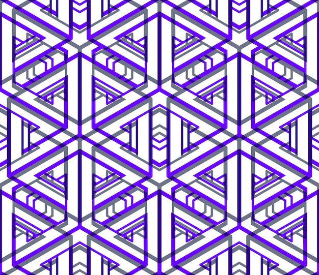 Vector colored abstract interweave geometric seamless pattern, eps10. bright illusory backdrop with three-dimensional intertwine figures. graphic contemporary covering.