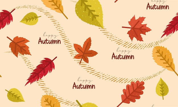 Colored autumn seamless pattern background Vector