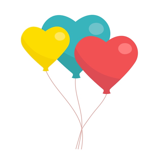 Colored balloons in the shape of heart