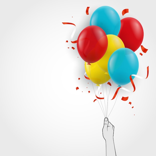 Vector colored balloons on a white background