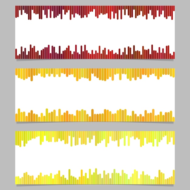 色付きのバナーの背景テンプレートのデザインセット - 白い背景に縦線から水平ベクトルグラフィック