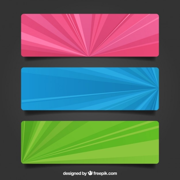 Vector colored banners with stripes