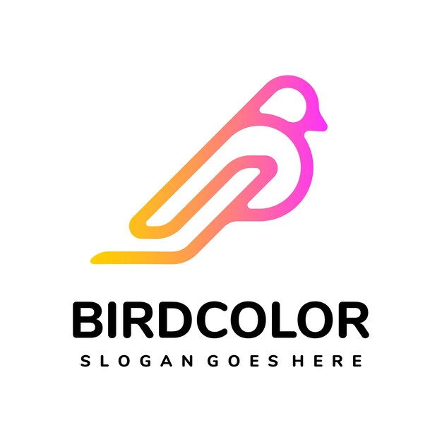 Vector colored bird logo design