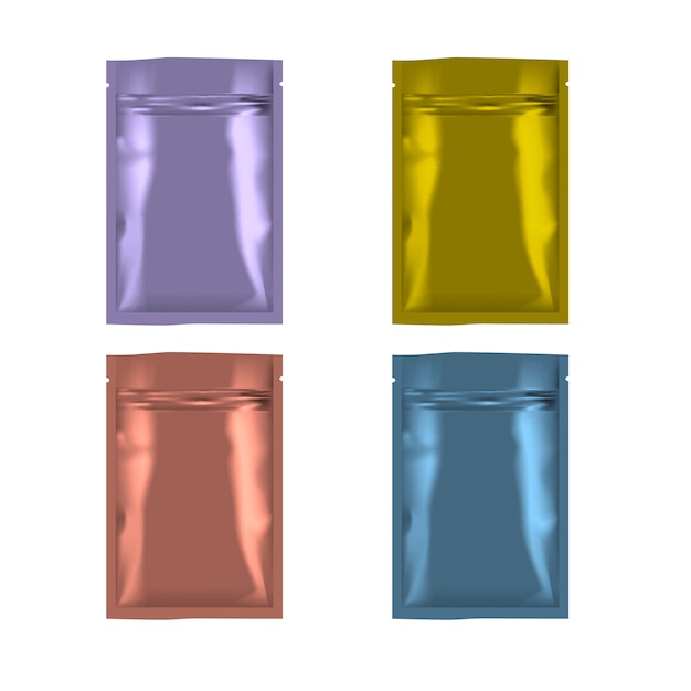 colored blank foil bag packaging with zipper